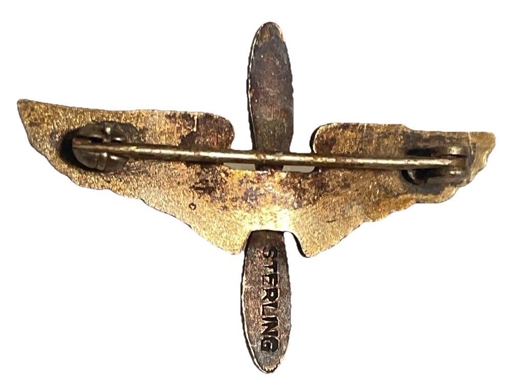 ORIGINAL WWII US ARMY AIR CORPS FORCE OFFICER RANK INSIGNIA STERLING SILVER