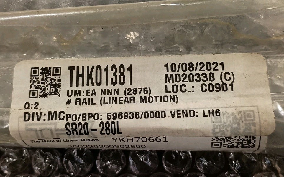 THK SR20-280L-GK LINEAR GUIDE MOTION RAIL