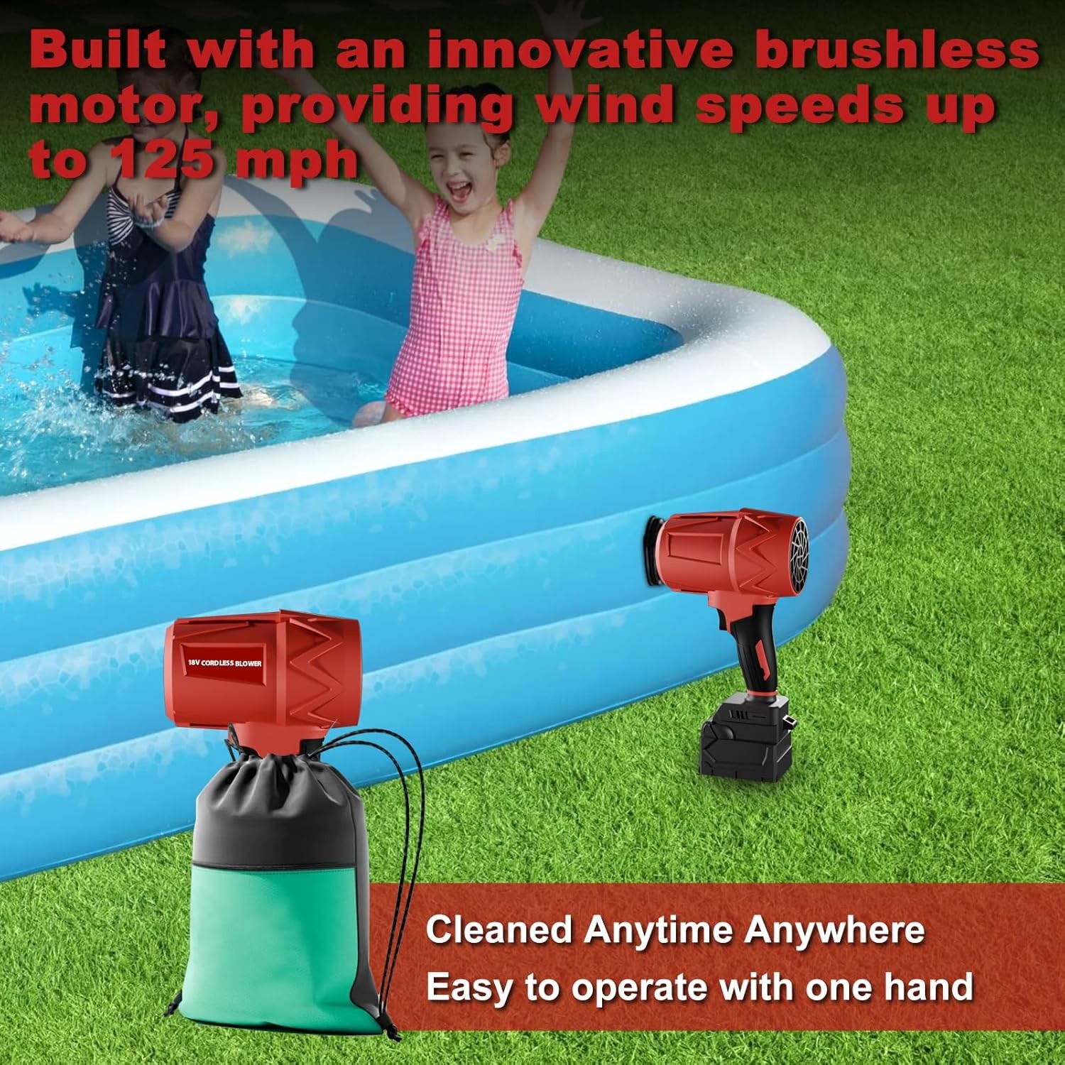 Small Handheld Leaf Blower Cordless Fit for MilWaukee M18 Battery,125-MPH430-CFM