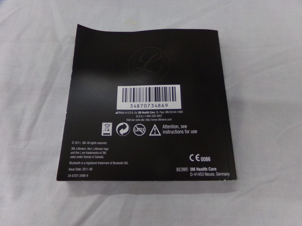 3M Littmann Model 3200 Electronic Stethoscope Bluetooth Technology Manual Only