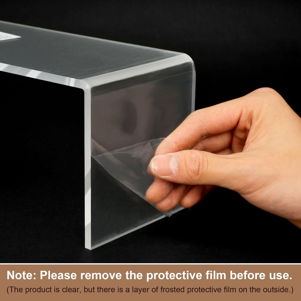 4 Pcs Large Clear Acrylic Risers, 13''x 4.5''x 6'' Thickened Rectangular Cupc...