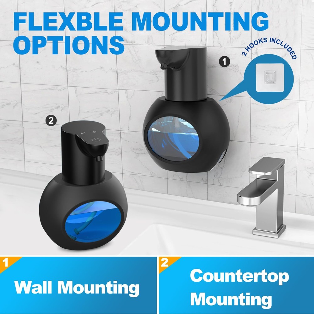 Automatic Soap Dispensers,15oz/420ml USB Touchless Foaming Black