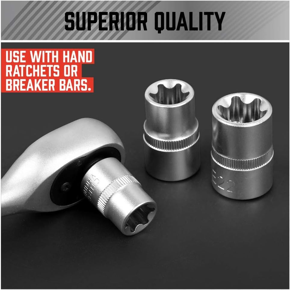 14PC E-TORX Socket Set Female Torx Socket Set Ultimate Torque Star Socket E4-E24