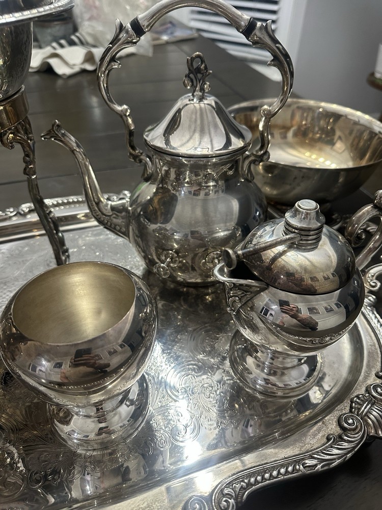 Antique Silver Played Pot Set