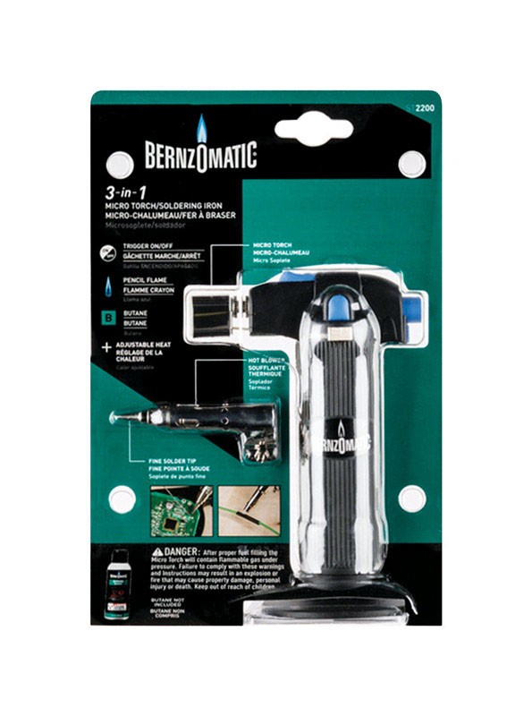 Bernzomatic 3-In-1 Trigger Start Micro Torch 5-1/2 oz. with Spark Igniting Solde