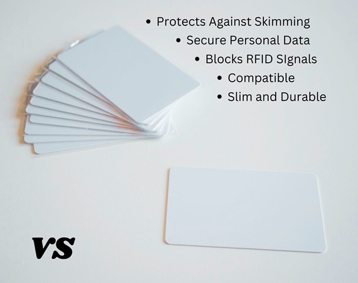 RFID Blocking Card White Ultra Slim Contactless NFC Protector Wallet Shield