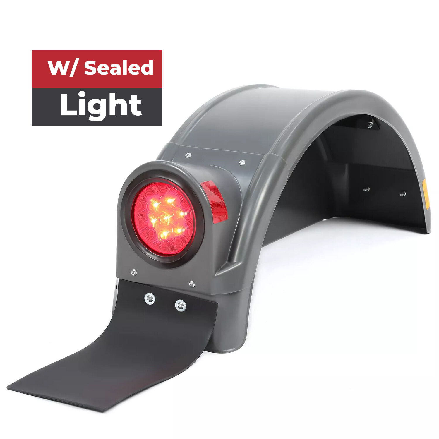 RH Fender Plastic Gray W/ Sealed Light For Demco Kar Kaddy Tow Dolly Trailer