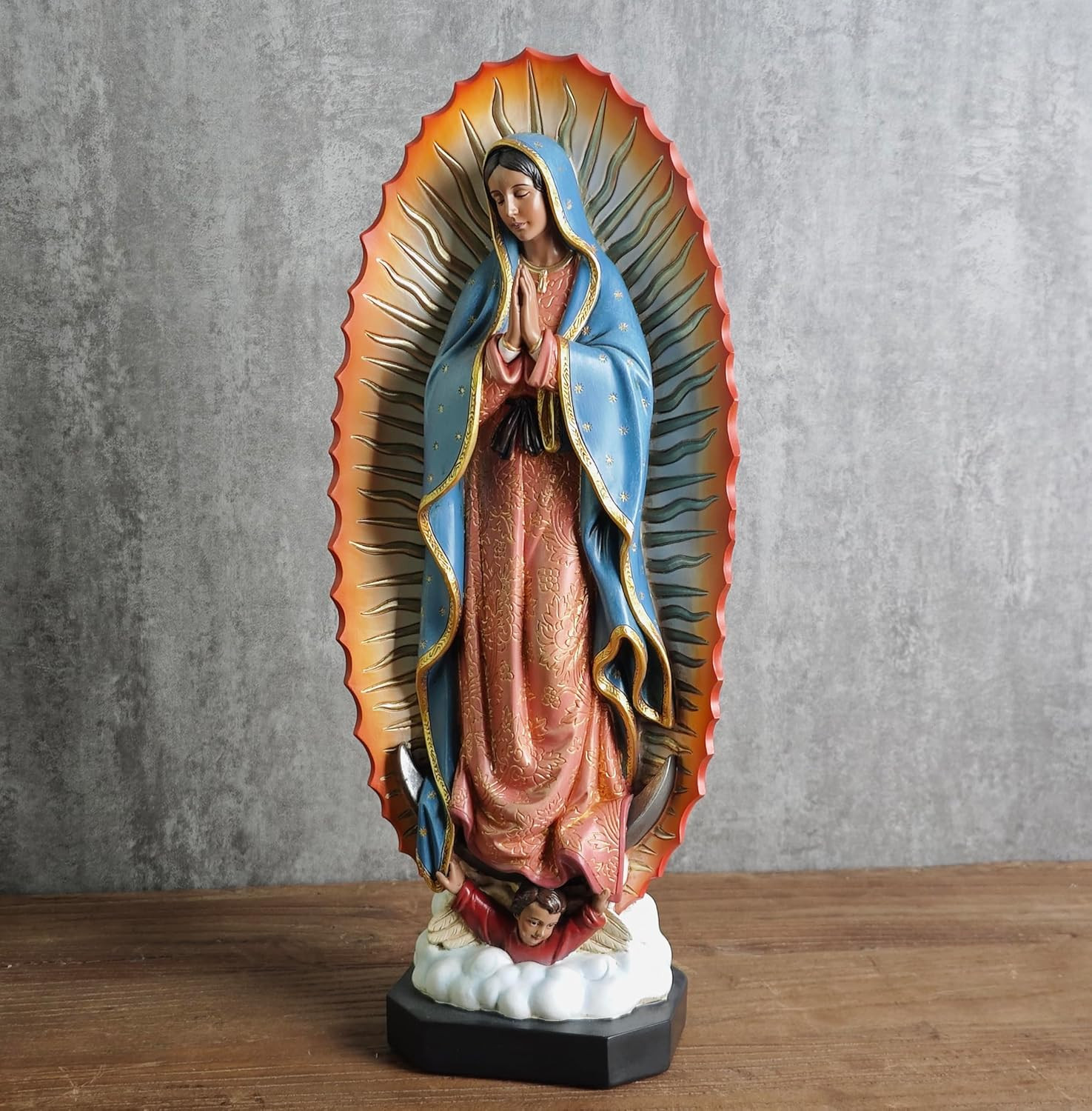 Catholic 14.75" H Our Lady of Guadalupe Statue, Blessed Virgen Maria Mother Figu