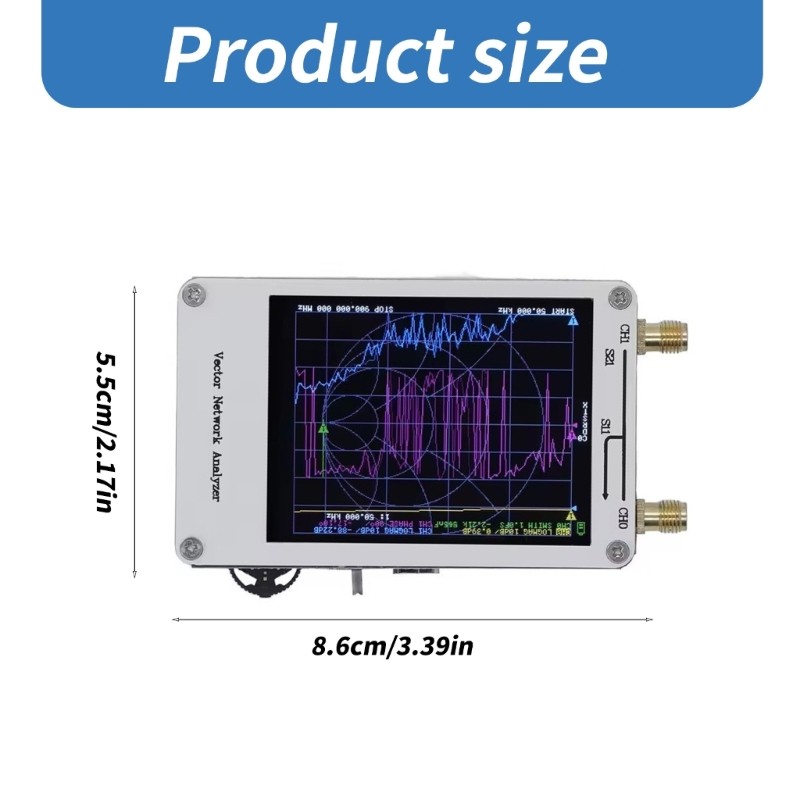 Portable Handheld Vector Networking Analyzer 50KHz-900MHz Digital Display Screen