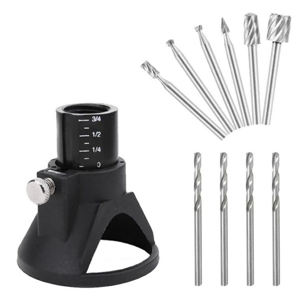 Multi Rotary Sanding Tool Guide HSS Router Drill Bits Set For Dremel