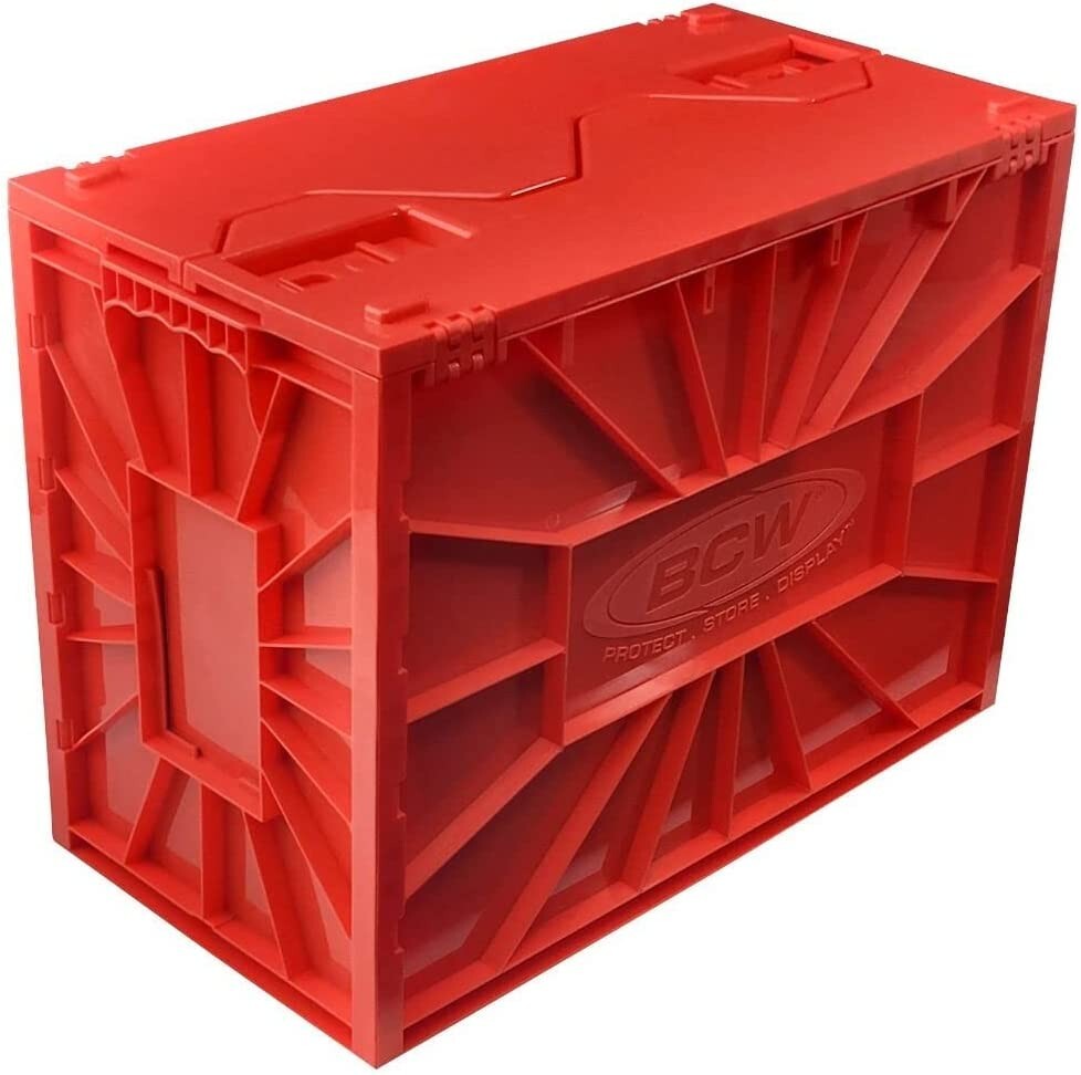 1 BCW Short Comic Book Bin - Red Heavy Duty Acid Free Plastic Stackable Box