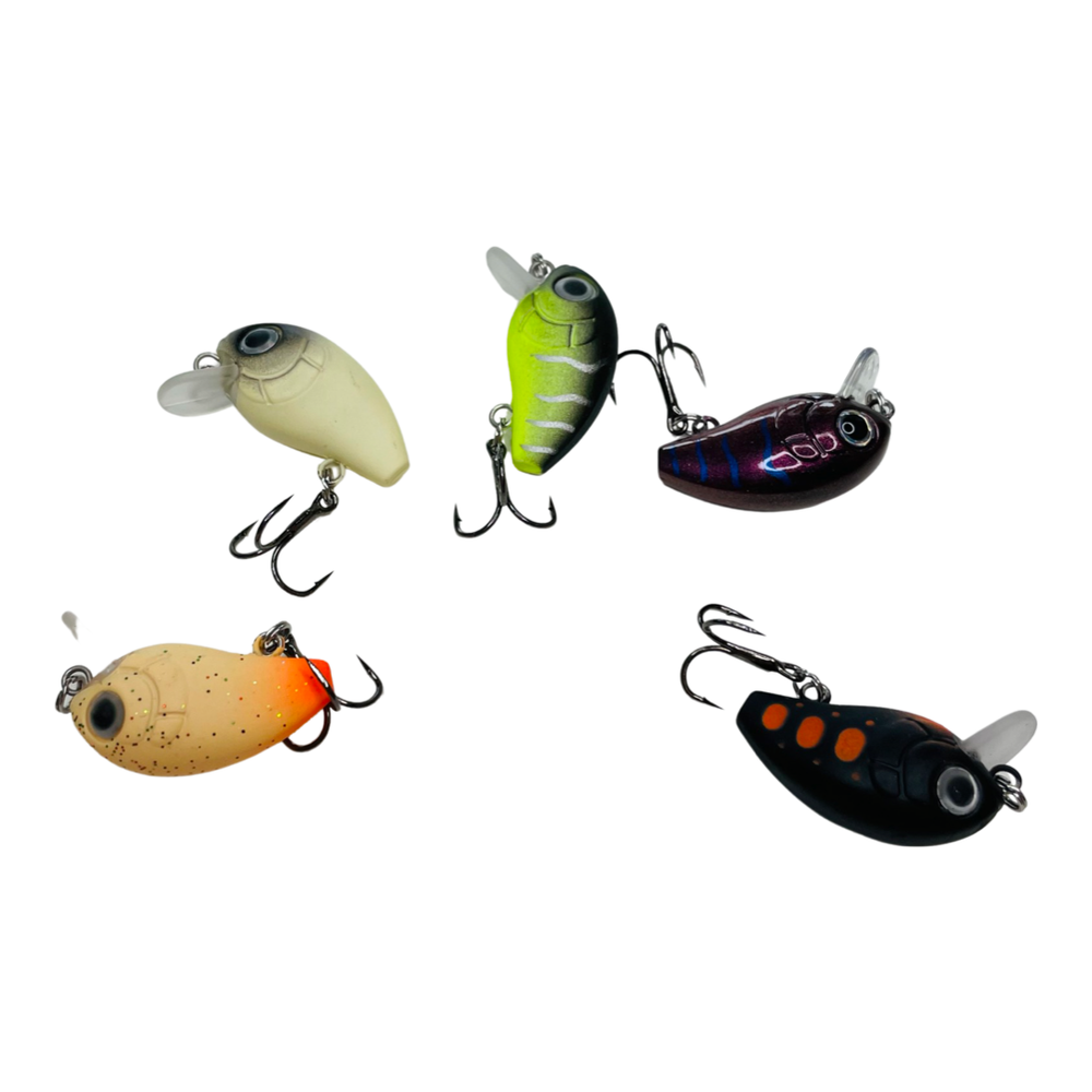 5 pcs set 0.1 oz / 1” mini crank baits - bug