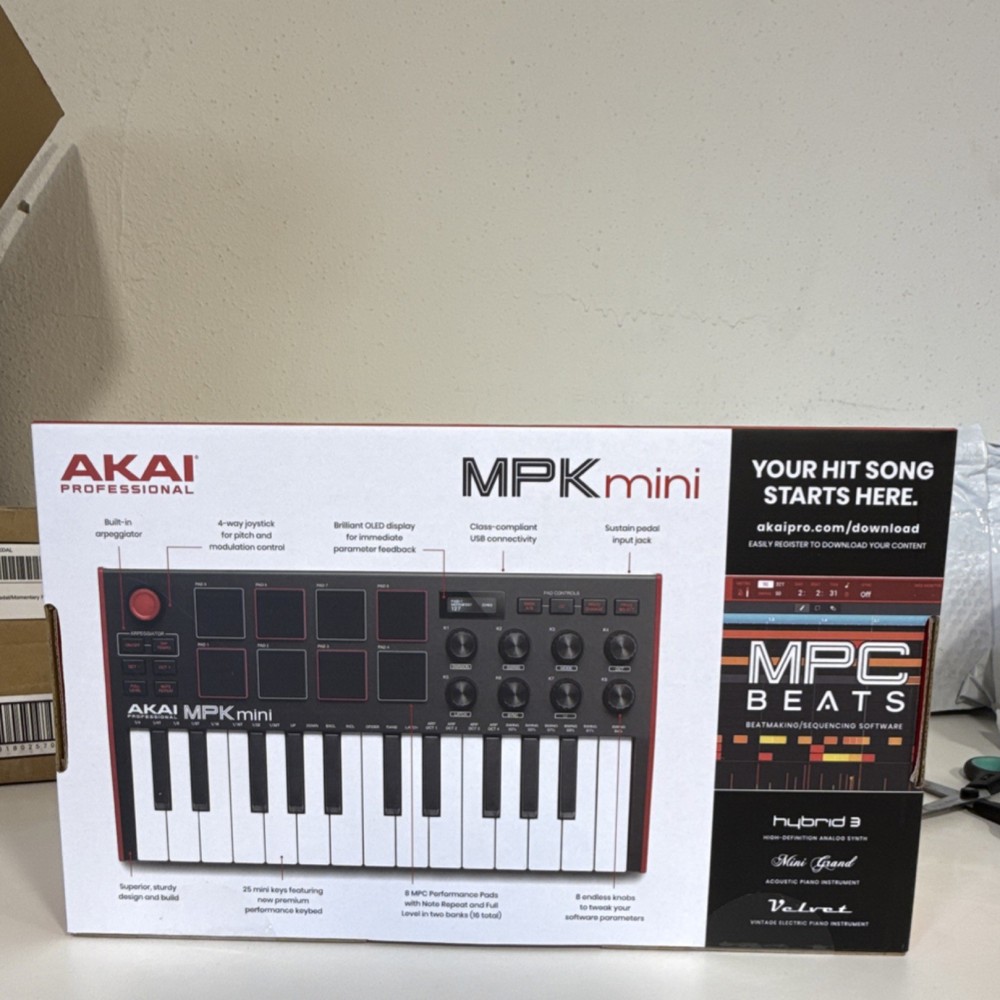 Akai Professional MPK mini MIDI Keyboard Controller 25 Synth Keys USB OLED Arp
