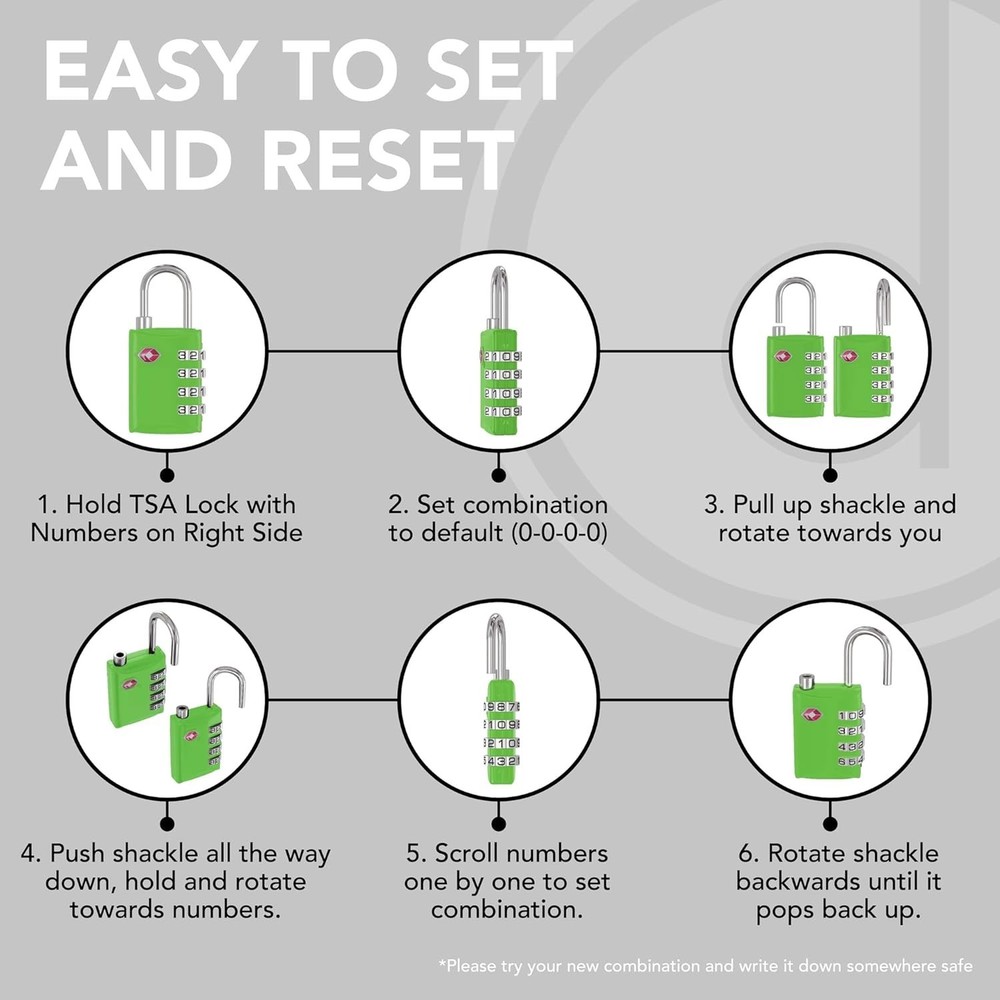 Durable TSA Approved Locks - Versatile 4-Digit Keyless Security for Travel