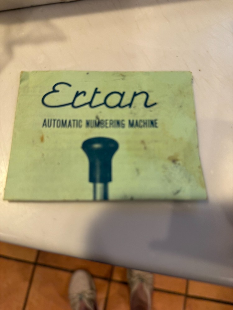Ertan Model 188 Automatic Numbering Machine 6 WHEELS 7 ACTIONS,INSTRUCTIONS