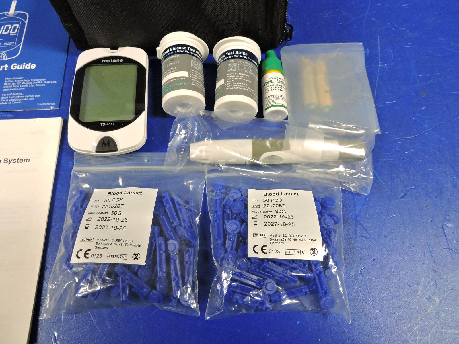 NEW Metene TD-4116 Blood Glucose Monitor/ 100 Strips 100 Lancets / Complete 2026