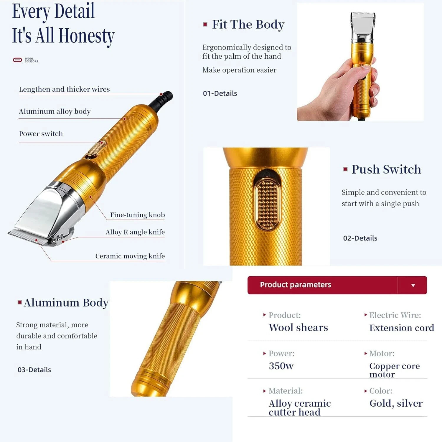 Heavy Duty Electric Pet Clippers for Thick Coats, Large Dogs, Horses & Livestock