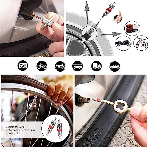 20 Pack Schrader Valve Stem Core Replacement with Tire Valves Stem Tool