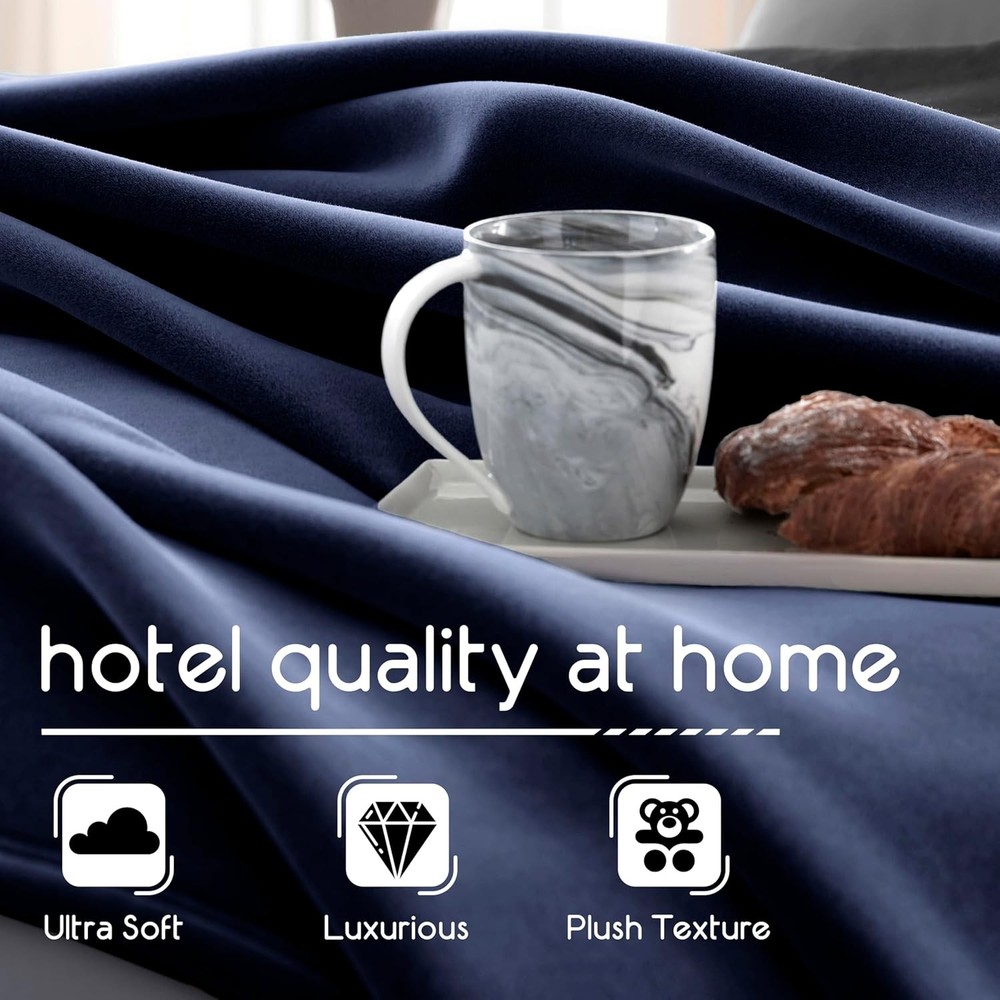 Vellux 1B07054 Original Insulating Core Hotel Style Solid blanket Twin, Navy