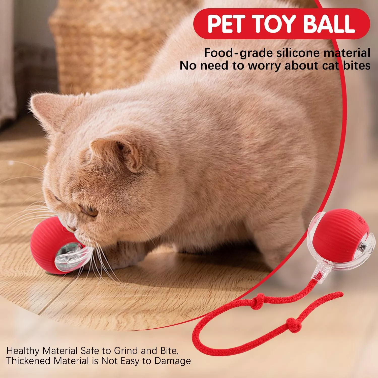 2Pcs Automatic Rolling Ball Smart Cat Dog Toy Electric Pet Self-moving Kitten