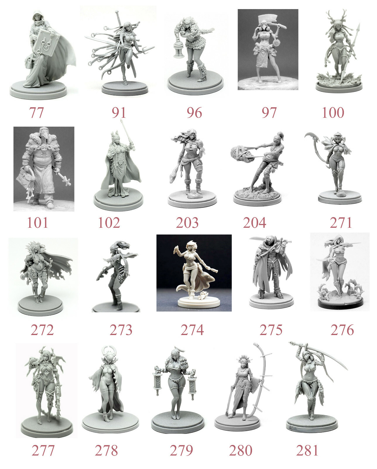 3-6-10-20-30-50 PCS, You Choose From 150 kingdom death Models 30mm Resin Unbuild