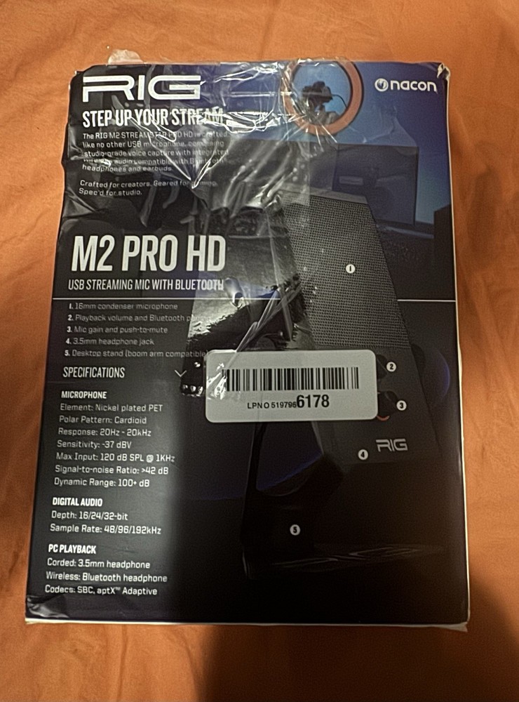 RIG M2 PRO HD USB Bluetooth Streaming Microphone Cardioid Freestanding Black