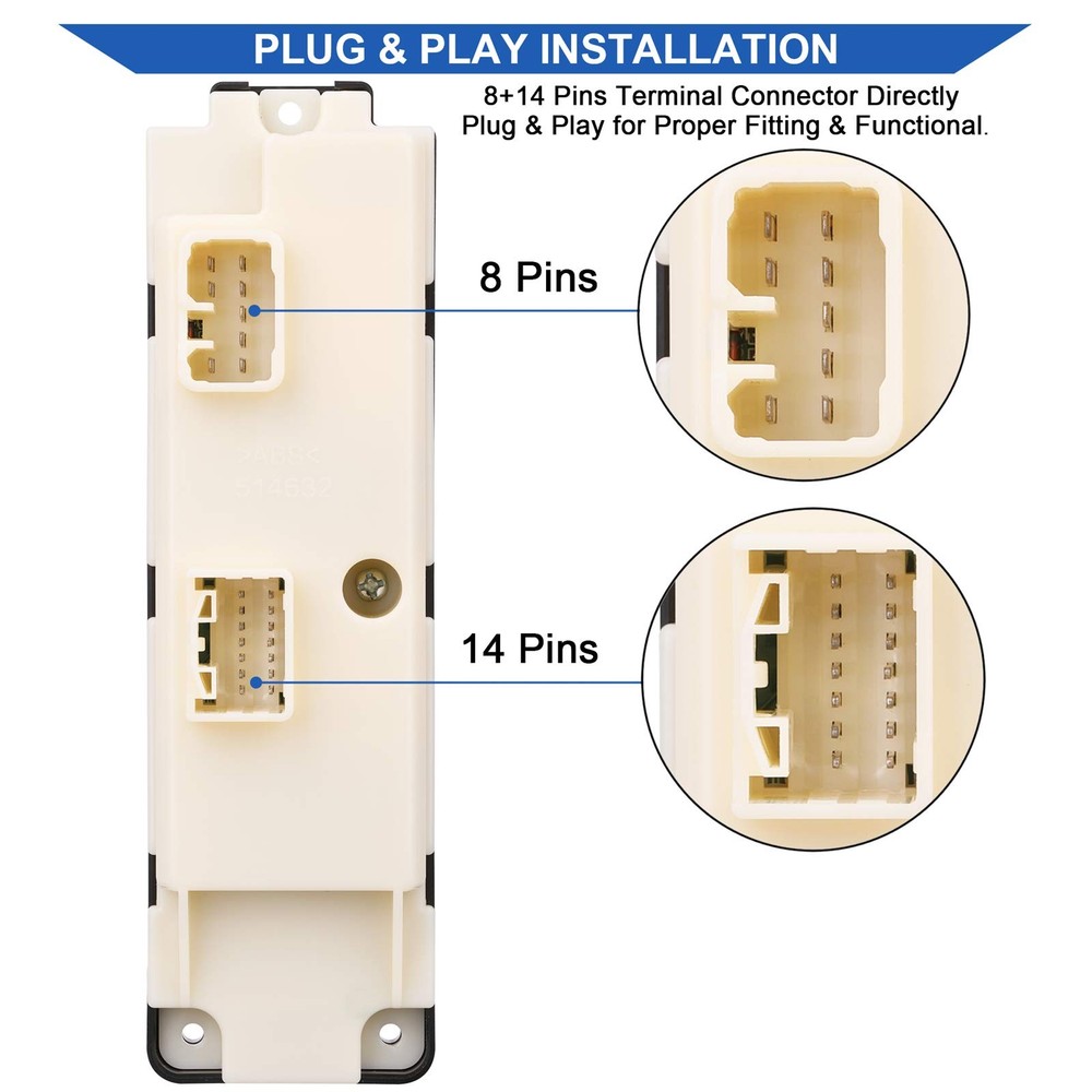 Obaee 25779767 Driver Side Master Power Window Switch Compatible with White