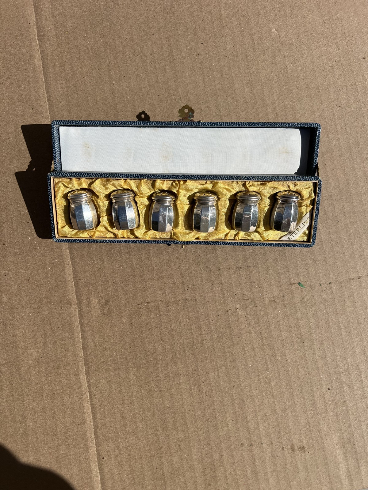 Set of 6 HIRATA & Co. Vintage Sterling Silver 950 Japanese Salt Shakers W/ Case