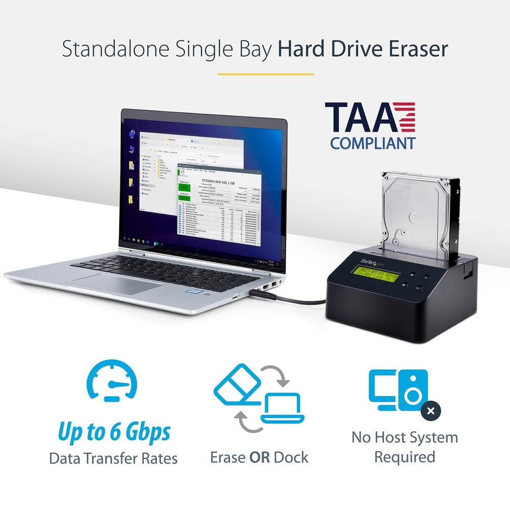 StarTech SDOCK1EU3P2 Hard Drive Eraser and Dock