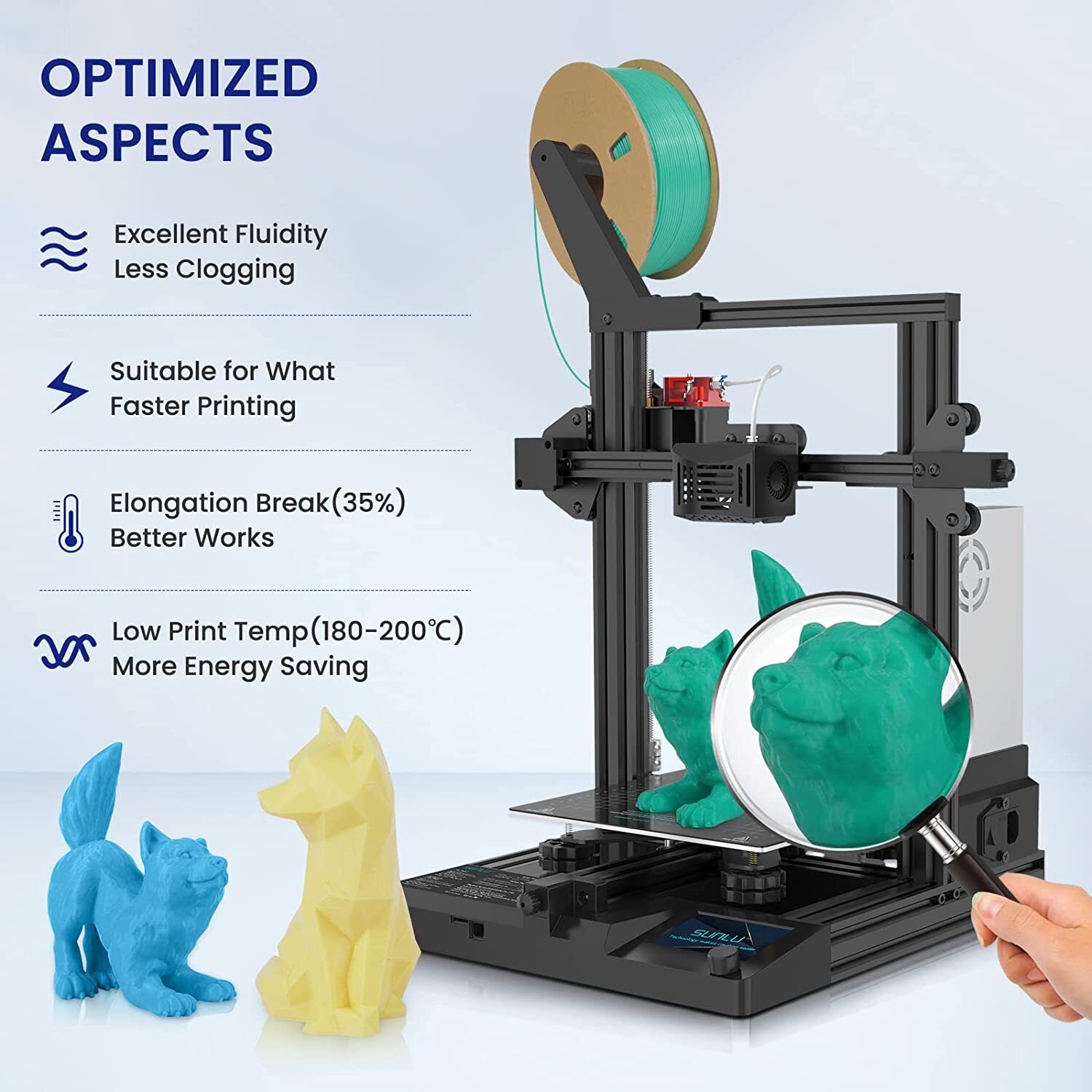 【Buy 10 Pay 6】JAYO 1.1KG PLA SILK ABS PLA+1.75mm With Spool 3D Printer Filament