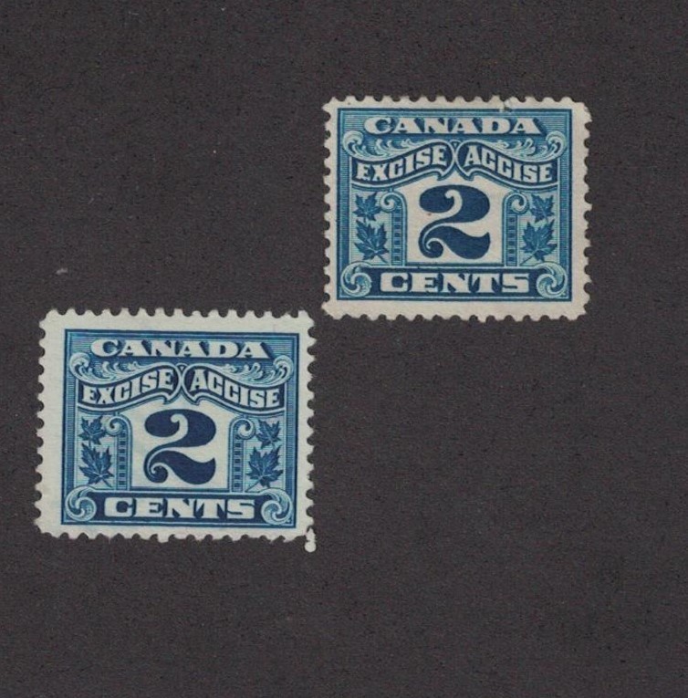 Canada FX36- Excise.  MHNG. 2 Singles.  #02 CANFX36