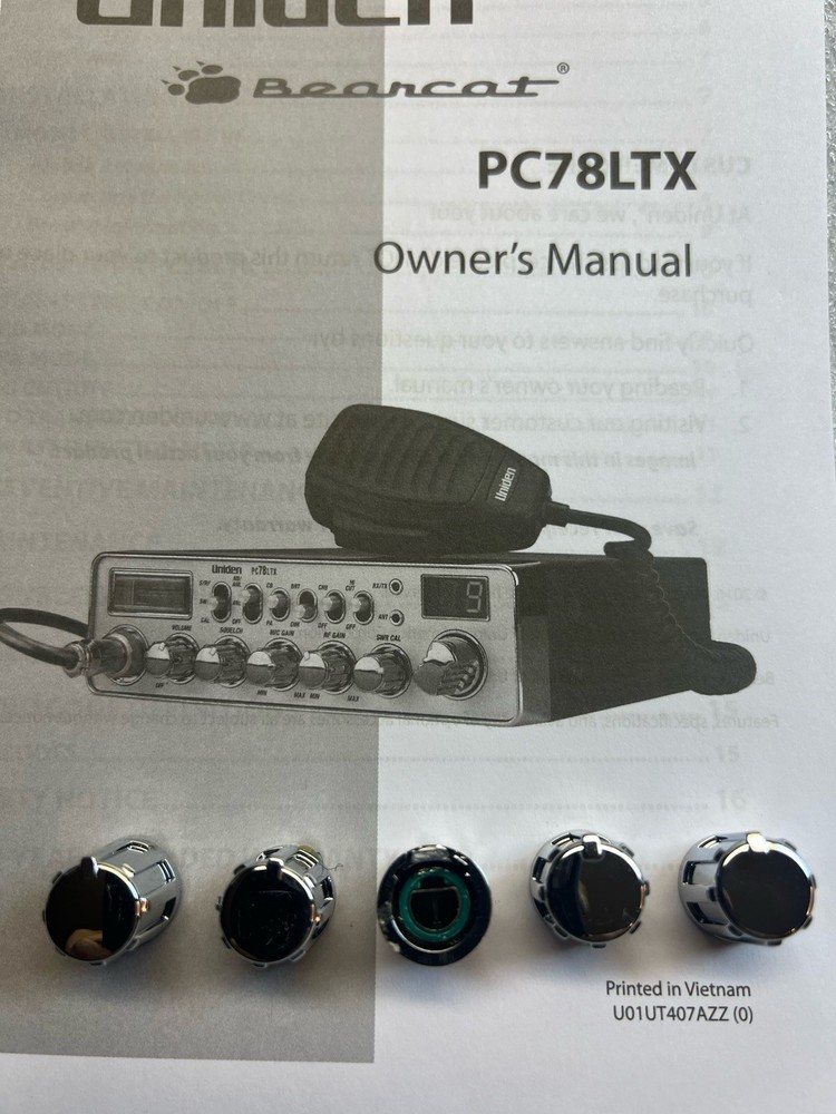 COMPLETE REPLACEMENT KNOBS FITS UNIDEN PC78LTX CB RADIOS FAST SHIP! Brand New