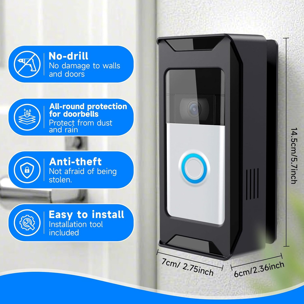 Anti-Theft Video Doorbell Mount Compatible with Ring/Blink Wireless Camera