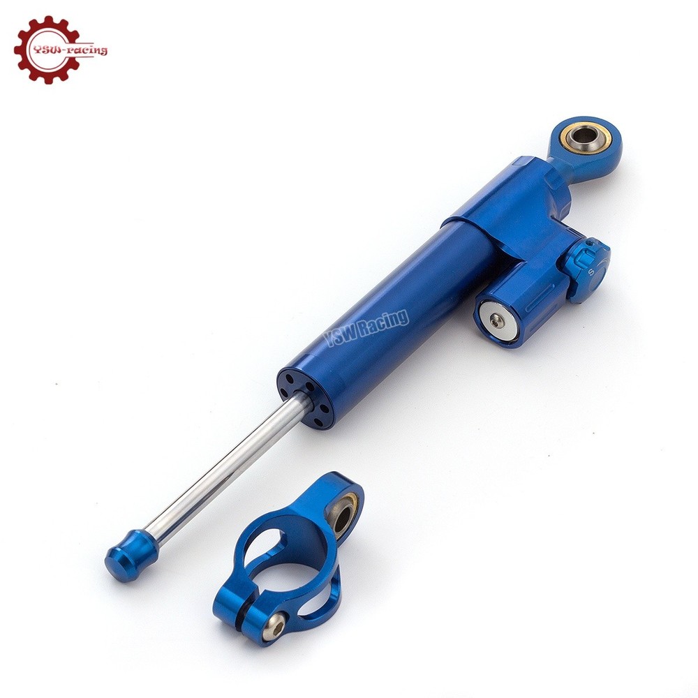 CNC Blue Steering Damper Motorcycle Stabilizer Linear Reversed Safe Control US