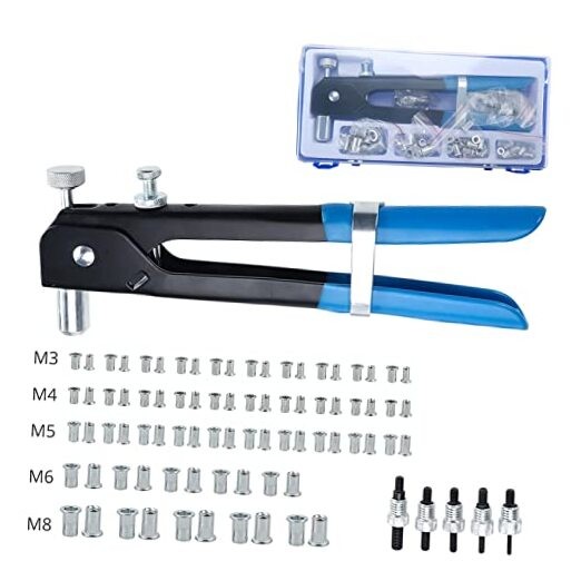 86pcs Hand Rivet Tool Nut Setter Kit, Thread Blind Riveting Tools, Wrench Nut