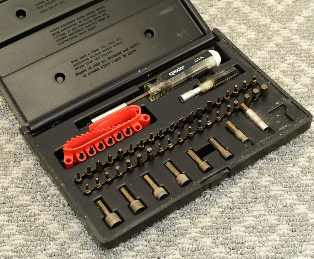 Credo Multi Bit Screwdriver Set USA w/ Case Star, Philips, Flat Head Driver VTG