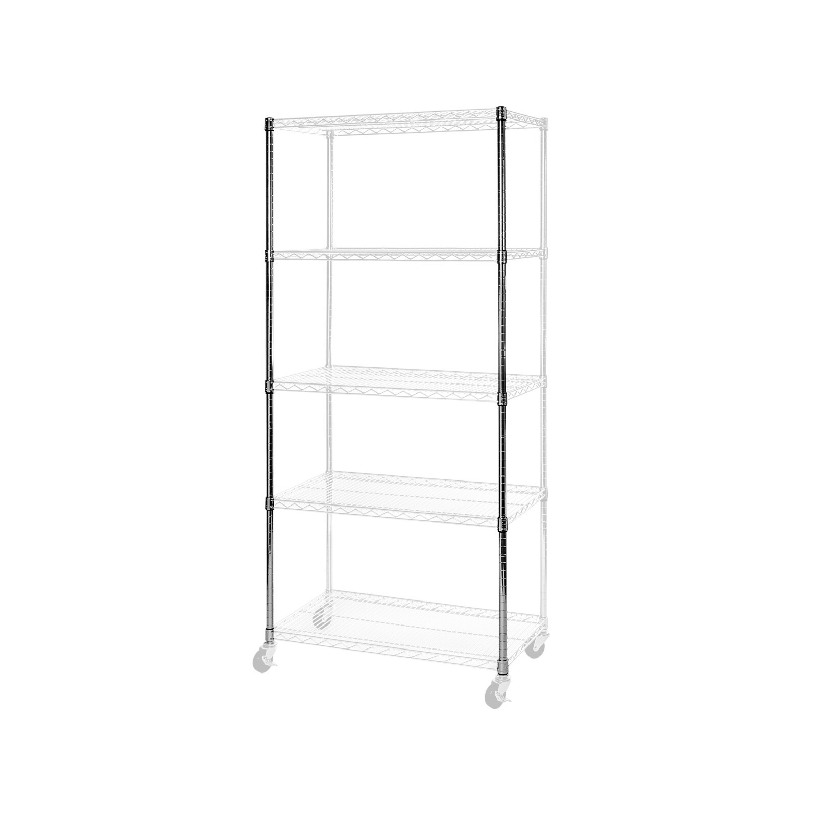 Seville Classics 72-Inch Chrome NSF Shelving Poles (2 Pack)