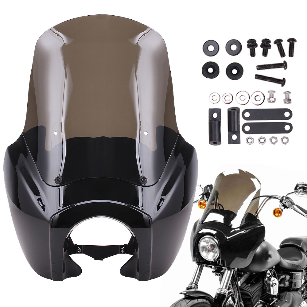 Front Fairing 15" Windshield For Harley Dyna Switchback Wide Super Glide T-Sport