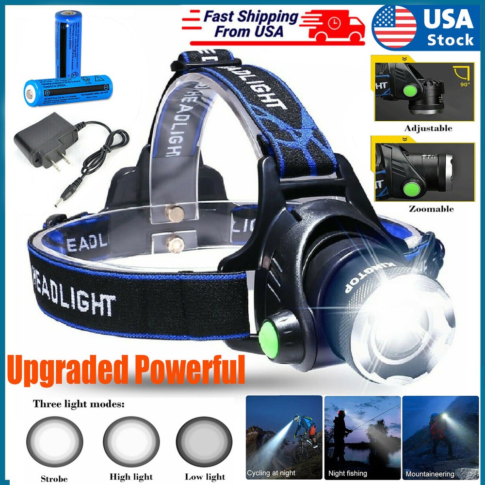 Most Powerful 99000000LM Rechargeable Headlamp LED Tactical Headlight Flashlight