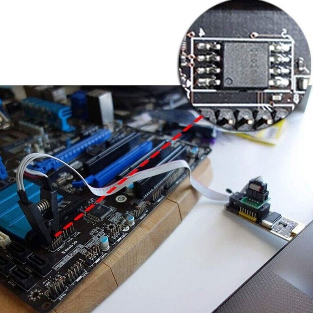 CH341A SOIC8 SOP8 Flash Chip EEPROM Programmer IC BIOS Test Clips 24 25 SeriesBC