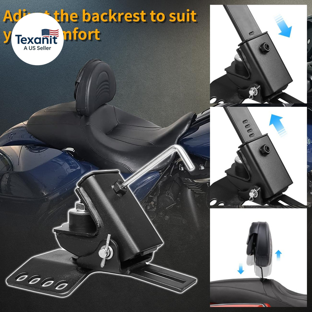 Adjustable Plug-In Heavy Duty Driver Rider Backrest Kits Custom Made Compatible