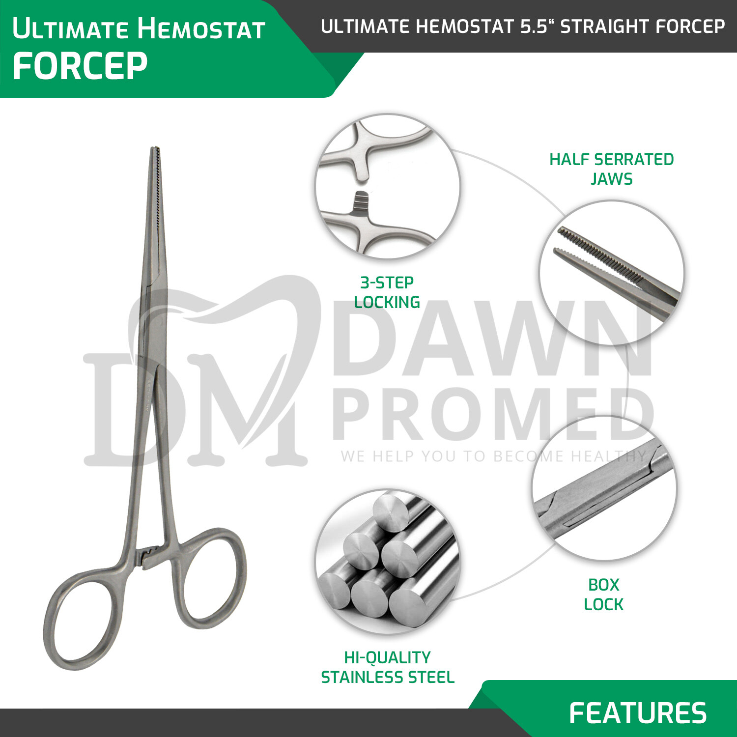 7 Body Piercing Instruments Kit Tools Penington Sponge Forceps, Skin Jewelry set