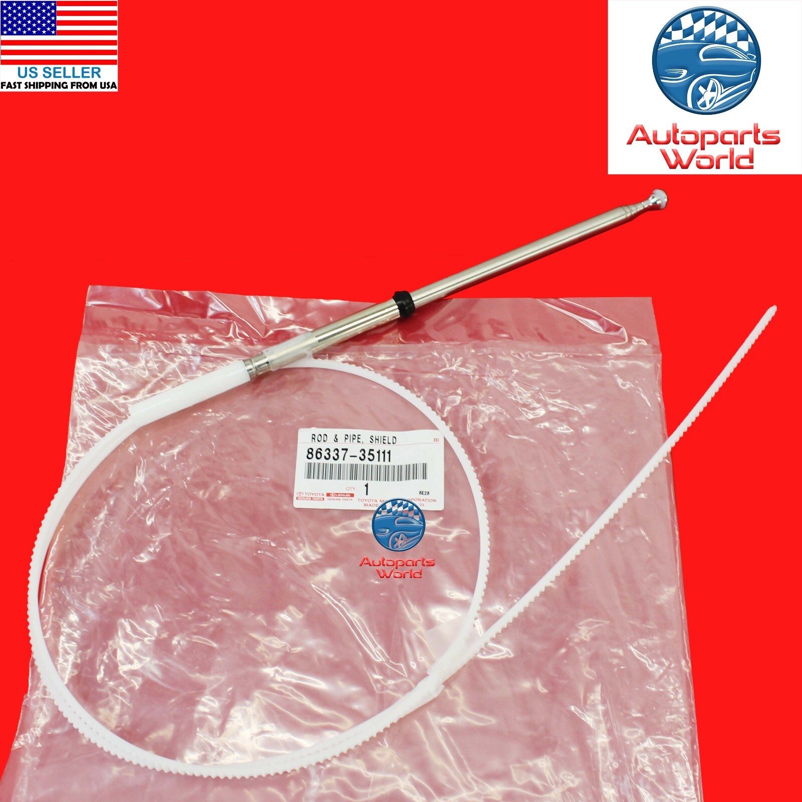 NEW GENUINE OEM TOYOTA 1996-2002 4RUNNER POWER RADIO NTENNA MAST 86337-35111