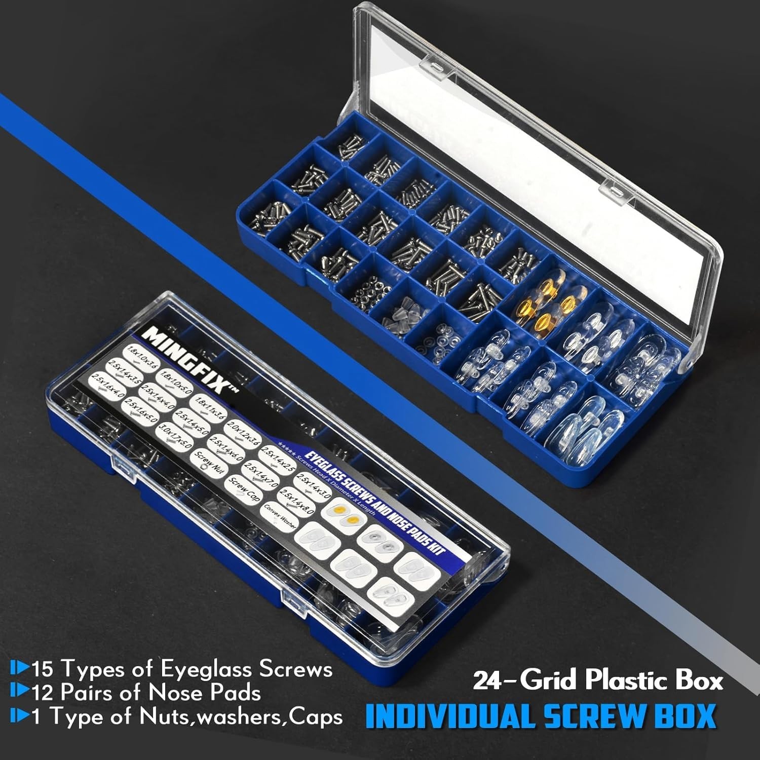 Eyeglass Sunglass Repair Kit, Magnetic Eye Glasses Repairing Tool Kit with Assor