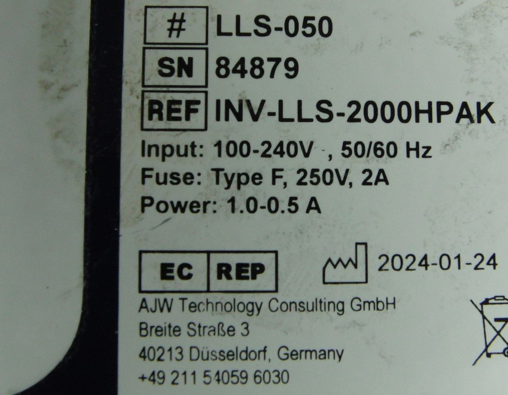 SunOptic LLS-050 / Stryker INV-LLS-2000HPAK LED Turbo Light Source