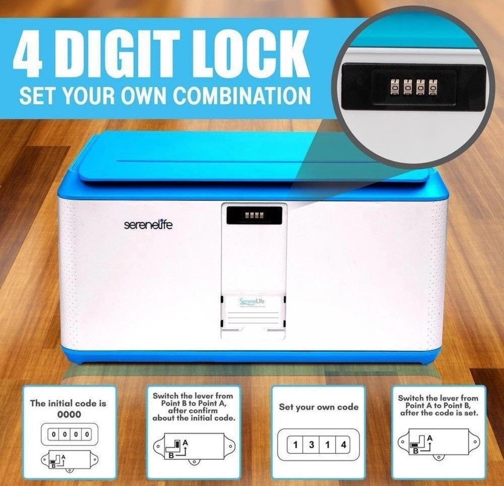 Serenelife Locking Storage Container Bin-Safety & Security Storage (21 Gal. Cap)