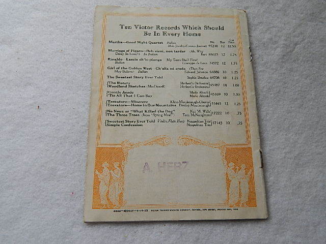 New Victor Records Booklet-June 1923