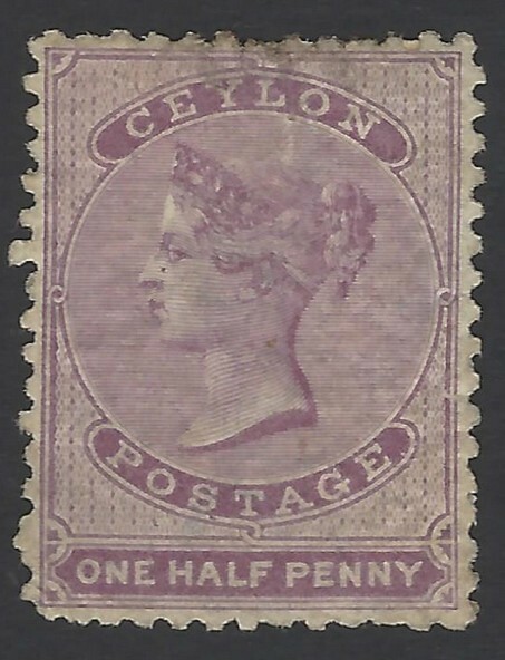 Ceylon 1863-66 1/2d fine used SG 48