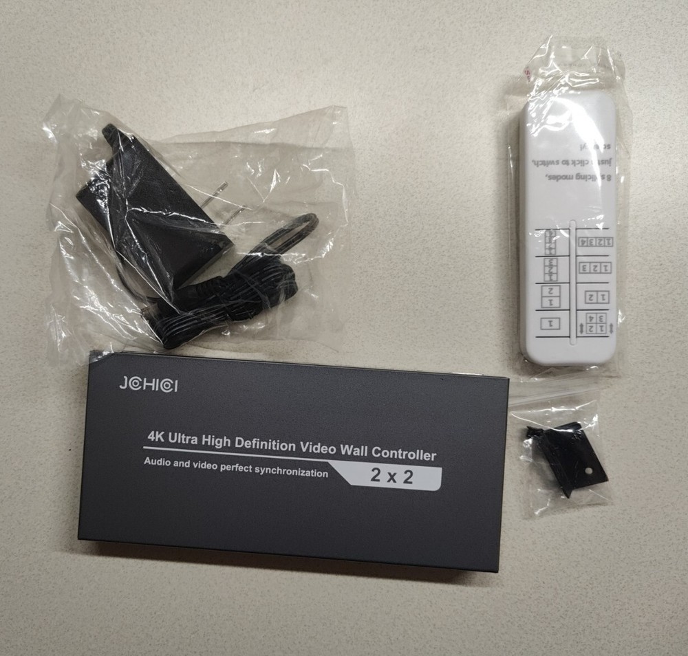 JCHICI Video/TV Wall Controller 2x2 8 Splicing Modes, Input 4K Output 1080P