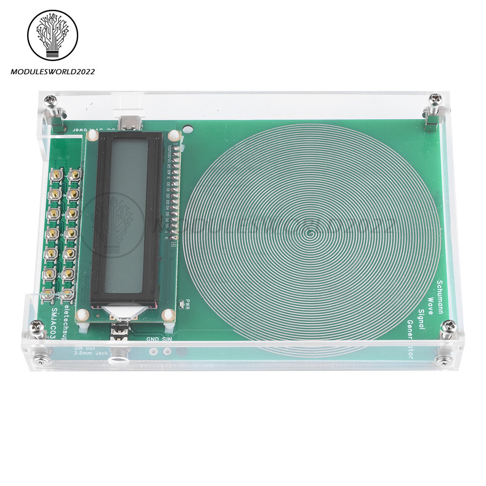 Schumann Wave Generator Pulse Sine Frequency +3.5MM Audio Output Connector +Case